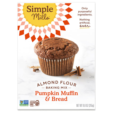 Simple Mills Gluten Free Pumpkin Muffin And Bread Almond Flour Mix - 9 oz | Vegan Black Market