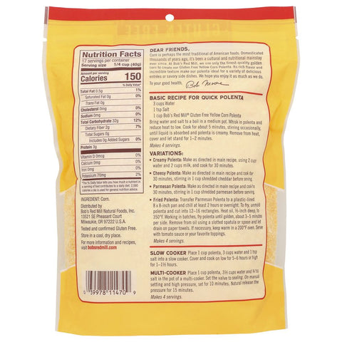 Bob's Red Mill Gluten Free Yellow Corn Polenta - 24 oz