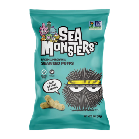 Sea Monsters Seaweed Puff Sour Cream And Onion - 3.5 oz