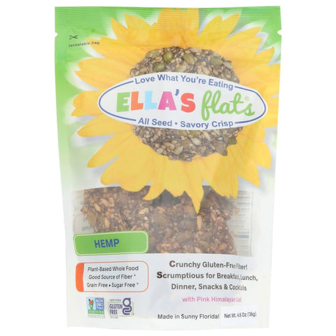 Ella's Flats Crackers Hemp Seeds - 6 oz | Ella Flat Crackers | Vegan Black Market