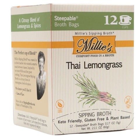 Millie's Thai Lemongrass Vegetable Sipping Broth - 12 ct. | Vegan Black Market
