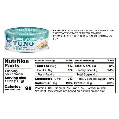 Loma Linda Tuno in Spring Water Plant-Based Tuna with Natural Sea Salt- 5 oz.