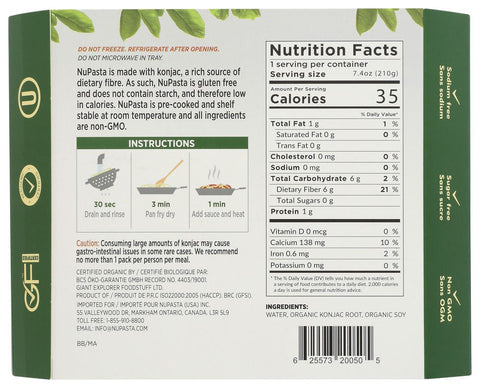 nuPasta Konjac Fettucine Pasta - 210 gm