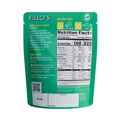 Fillo's Beans and Sofrito Cuban Black Beans - 10 oz.