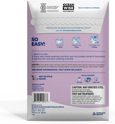 Tru Earth Laundry Strips Detergent Lilac Breeze - 32 ct