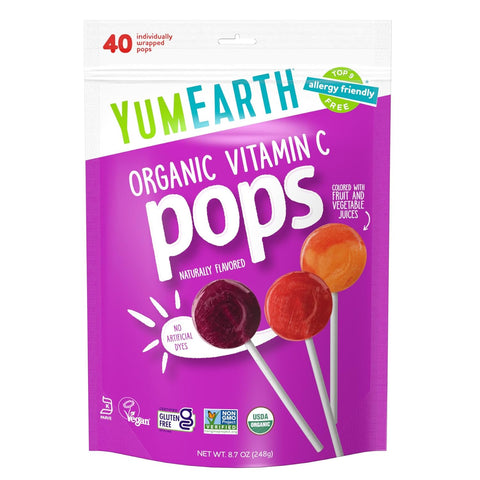YumEarth Organics Vitamin C Organic Pops 40 Pop - 8.5 oz. | Vegan Black Market