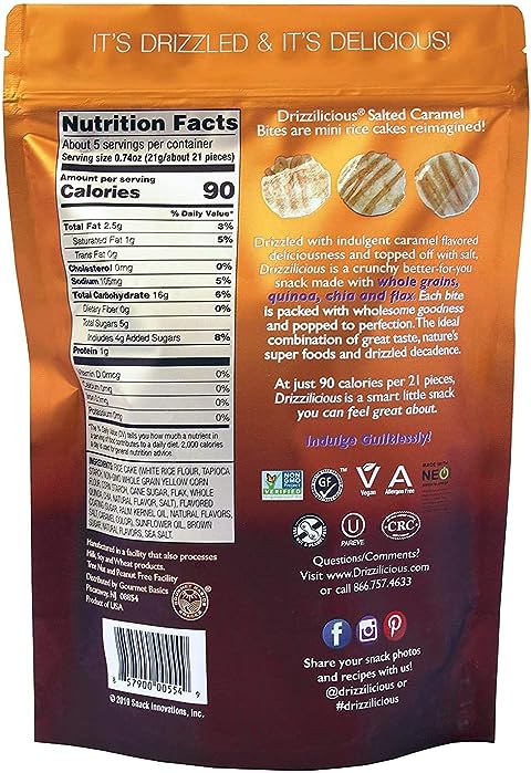 Drizzilicious Mini Rice Cakes Salted Caramel Bites - 4 oz.