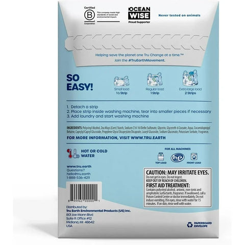 Tru Earth Laundry Detergent Eco Strips Fresh Linen - 32 ea