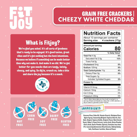 FitJoy Cracker Rounds Cheezy White Cheddar - 8 oz