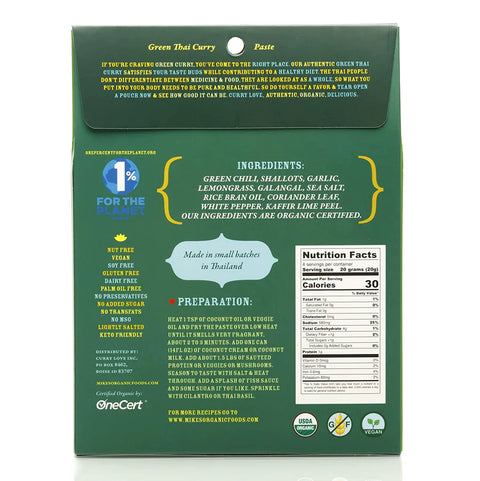 Mike's Organic Foods Green Thai Curry Paste - 2.8 oz.