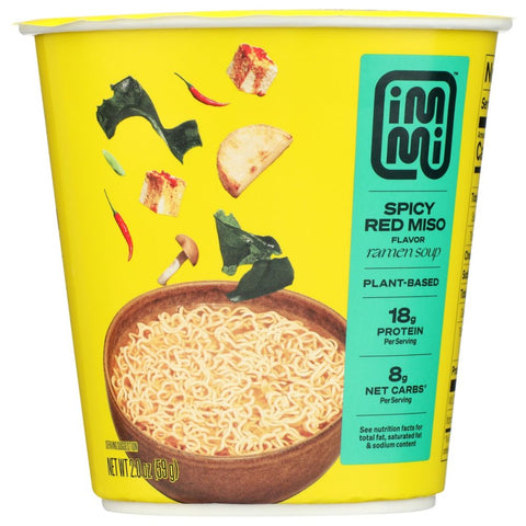 Immi Spicy Red Miso Cup Ramen - 2 oz | Immi Ramen Noodles | Vegan Black Market