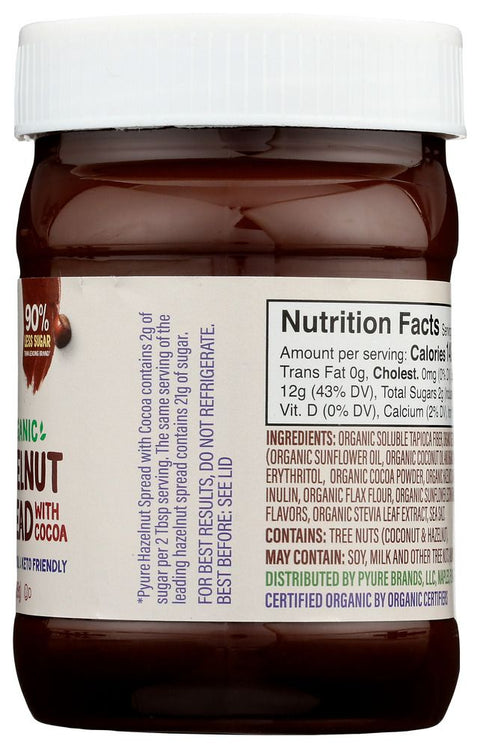 Pyure Hazelnut Spread With Cocoa Organic - 13 oz.