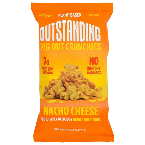 Pig Out Nacho Cheese Pigless Pork Rinds 3.5 - oz | Vegan Black Market