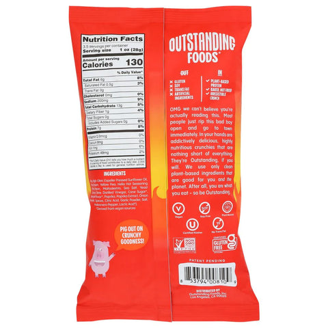 Pig Out Hella Hot Pigless Pork Rinds Crunchies  3.5 - oz.