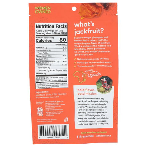 Amazi Chili + Lime Jackfruit Chews- 2.3 oz.