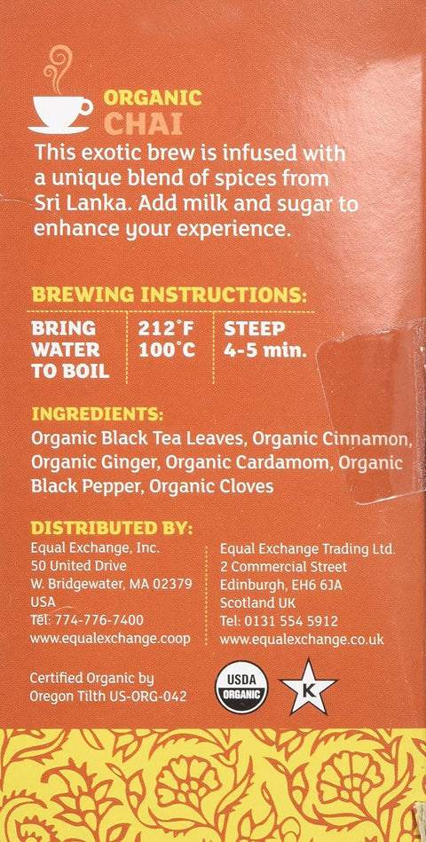 Equal Exchange Organic Black Tea Chai - 20 bg.