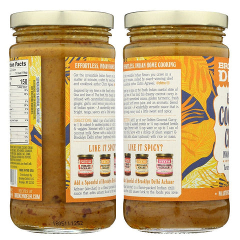 Brooklyn Delhi Golden Coconut Curry Indian Simmer Sauce - 12 oz