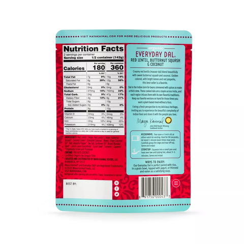 Maya Kaimal Organic Everyday Dal Red Lentil Butternut Squash Coconut - 10 oz.