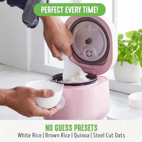 Green Life Ceramic Nonstick Rice Oats and Grains Cooker 4-Cup