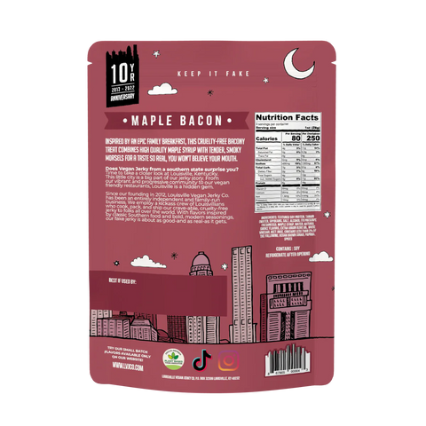 Louisville Vegan Jerky Co Paulette's Maple Bacon - 3 oz.