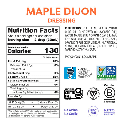 Fody Food Co Maple Dijon Dressing - 8 fl oz