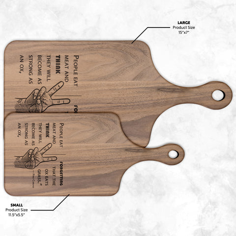 Pino Caruso Ox Quote Hardwood Paddle Cutting Board