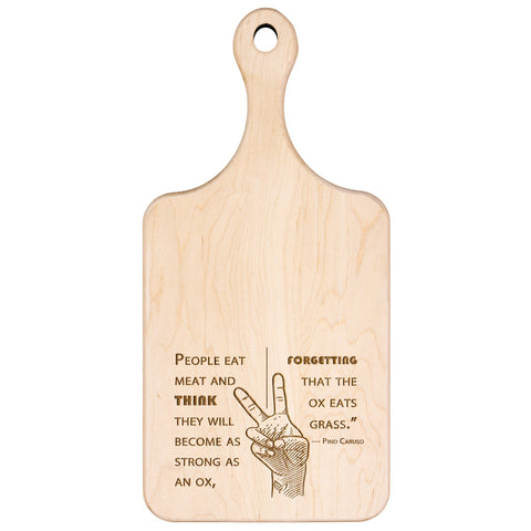 Pino Caruso Ox Quote Hardwood Paddle Cutting Board