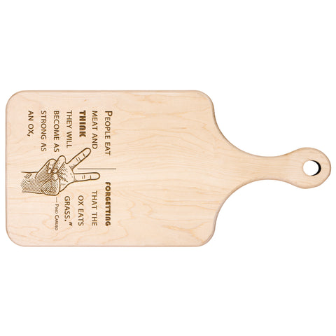 Pino Caruso Ox Quote Hardwood Paddle Cutting Board