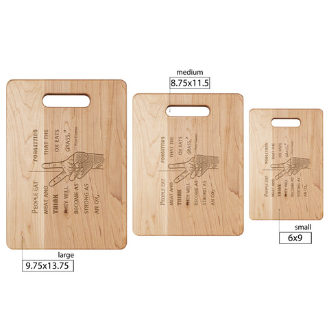 Pino Caruso Ox Quote Maple Cutting Board