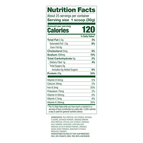 Vega Protein & Greens Plant-Based Vanilla Drink Mix Powder - 18.6 oz.