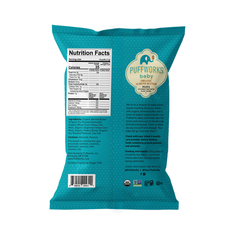 Puffworks Baby Organic Almond Butter Puffs - 0.5 oz