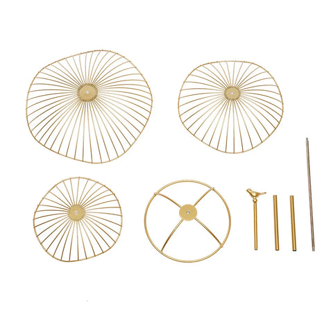 Gold Metal Wire 3 Tier Produce Holder Basket