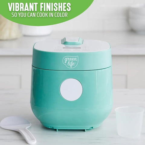 Green Life Ceramic Nonstick Rice Oats and Grains Cooker 4-Cup