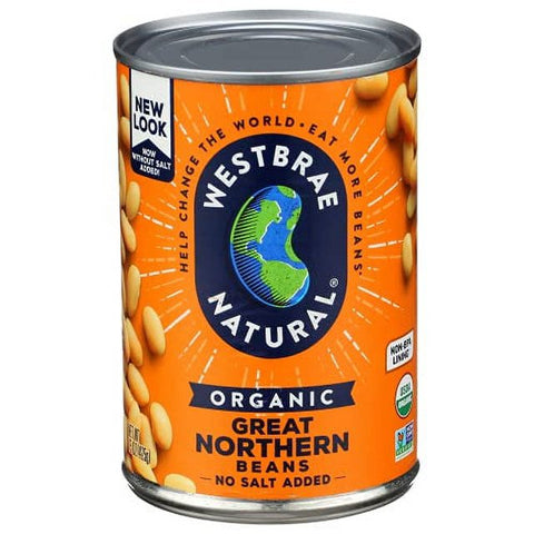 Westbrae Natural Organic Great Northern Beans Low Sodium - 15 oz. | Vegan Black Market
