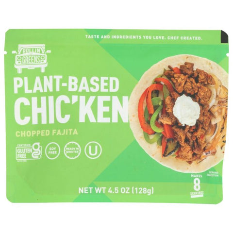 RollinGreens Plant-Based Chic'ken Chopped Fajita - 4.5 oz. | rolling greens food | rollin greens plant based meat | rolling greens plant based food | rolling greens foods | rollin greens where to buy | Vegan Black Market