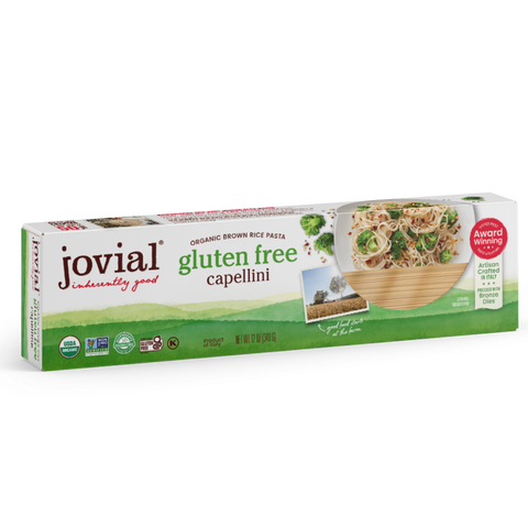 Jovial Gluten Free Capellini Organic Brown Rice Pasta - 12 oz | Jovial | Vegan Black Market