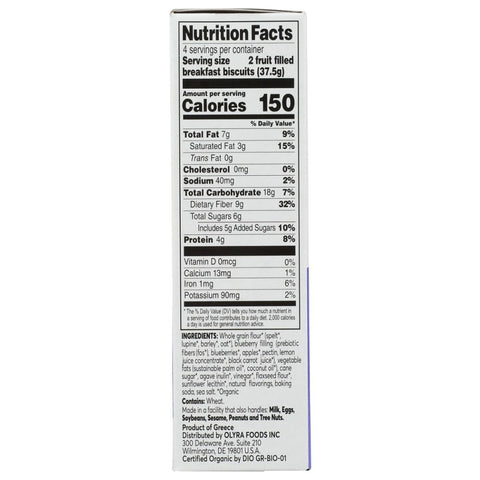 Olyra Blueberry Fruit Filled Breakfast Biscuits - 5.28 oz