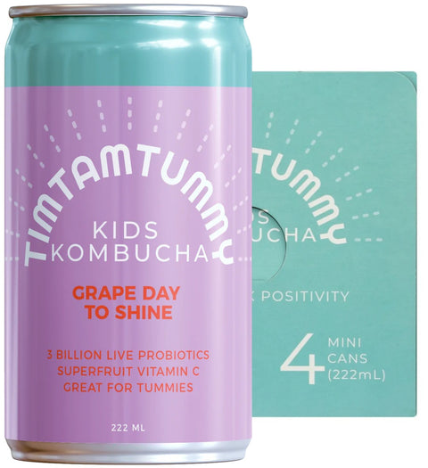Tim Tam Tummy Kids Kombucha Grape Day To Shine - 4Pk, 30 fo | Vegan Black Market