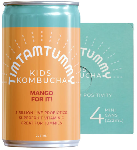 Tim Tam Tummy Kids Kombucha Mango For It Kids - 4Pk, 30 fo | Vegan Black Market