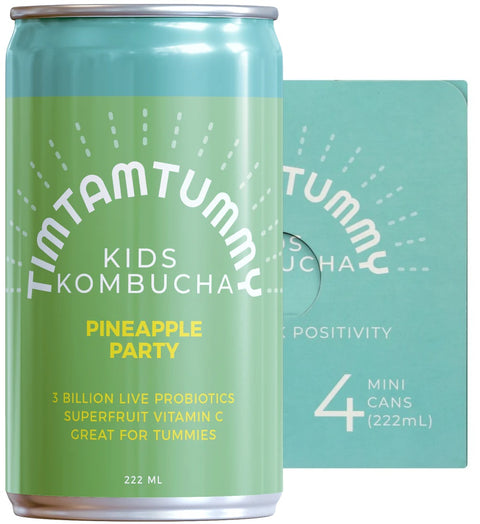 Tim Tam Tummy Kids Kombucha Pineapple Party - 4Pk, 30 fo | Vegan Black Market