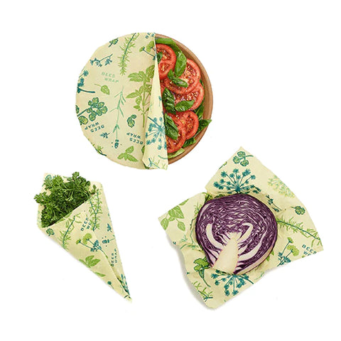 Vegan Bee's Wrap Reusable Wrap Alternative - 3 Pk.