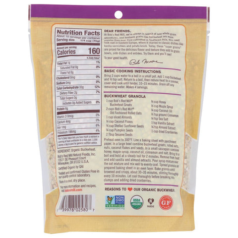 Bob's Red Mill Organic Buckwheat - 16 oz