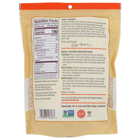 Bob's Red Mill Whole Grain Sorghum - 24 oz