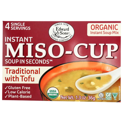 Edward & Sons Organic Instant Miso-Cup Soup - 4 Pack | Vegan Black Market