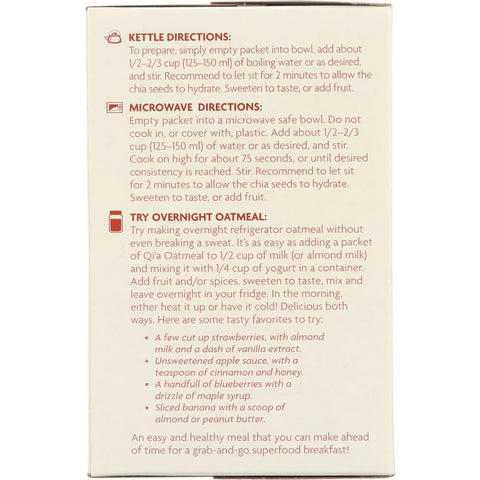 Qi'a Superfood Cinnamon Pumpkin Seeds Gluten Free Oatmeal - 8 oz