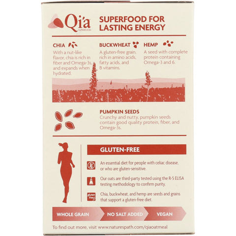 Qi'a Superfood Cinnamon Pumpkin Seeds Gluten Free Oatmeal - 8 oz