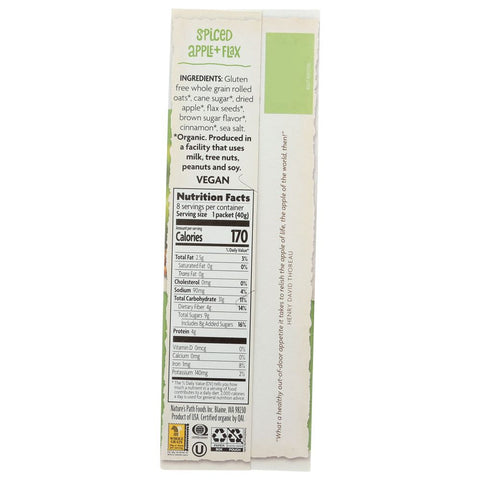 Nature's Path Gluten Free Spiced Apple And Flax Oatmeal - 11.3 oz