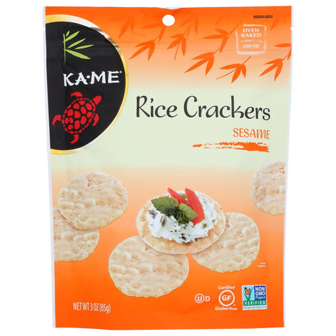 Ka-Me Rice Crackers Sesame - 3 oz | Vegan Black Market | Low Fat Snack
