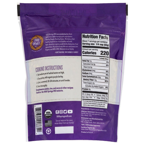 1000 Springs Mill Purple Barley - 16 oz