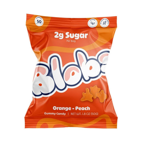 Blobs Orange Peach Gummy Candy - 1.8 oz | Gummy Blobs | Vegan Black Market